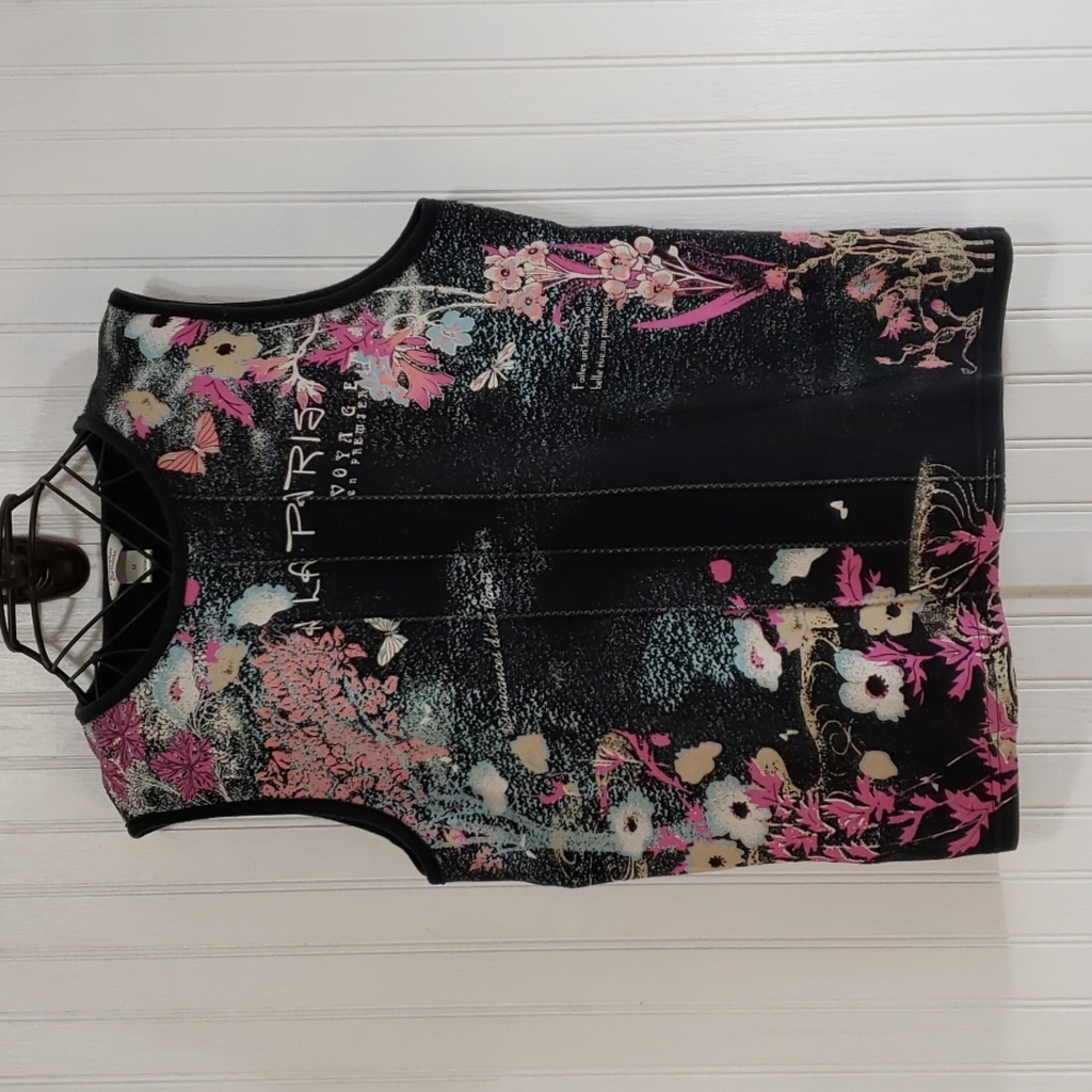 Christopher Banks/ Size M/ Black with Flower Pattern